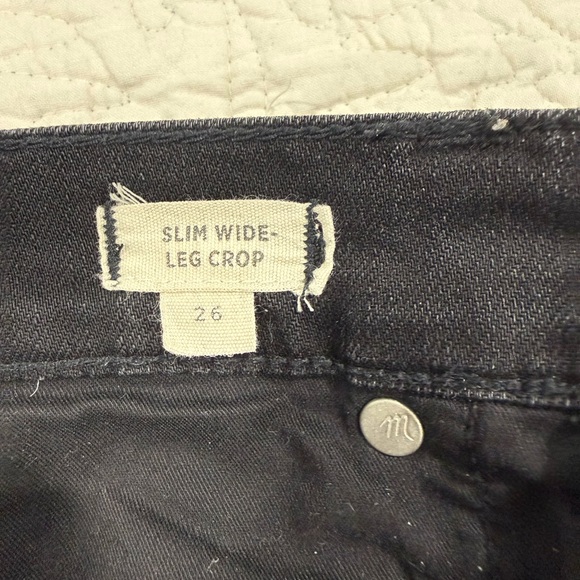 Madewell Women's, slim wide-leg crop Jeans Black size 26 - Picture 11 of 14